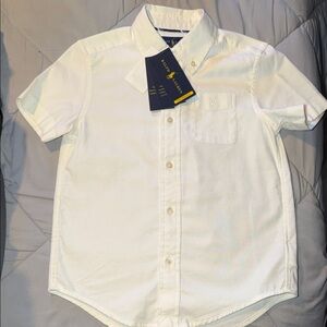 Ralph Lauren Polo boys Cream white Short Sleeve Shirt